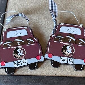 Noles Festive Truck Ornaments - Maroon and White